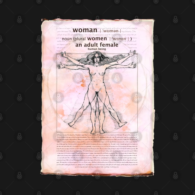 Adult Human female - Woman definition - The Vitruvian Woman - Da Vinci inspired -Feminist Art by FanitsaArt