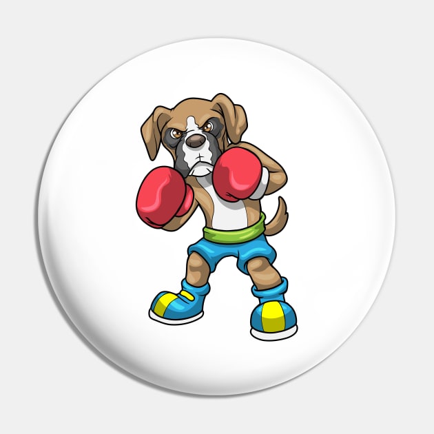 Dog as Boxer with Boxing gloves Pin by Markus Schnabel