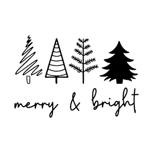 Merry and Bright Christmas Tree Christmas Gifts For Women T-Shirt