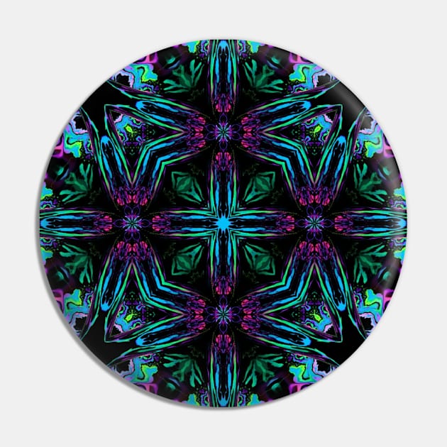 Neon Floral Flower Mandala Pin by Moon Art