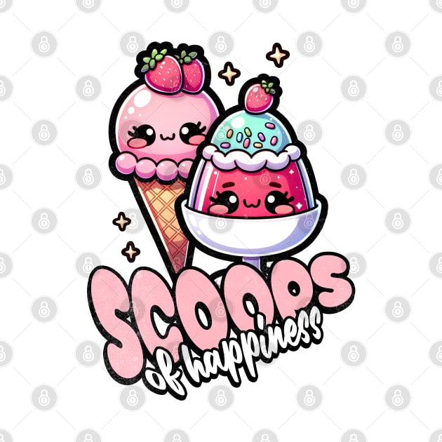 Ice Cream Scoops Of Happiness Kawaii Desserts by alcoshirts