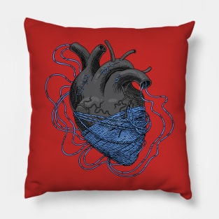 heart black tangled threads Pillow