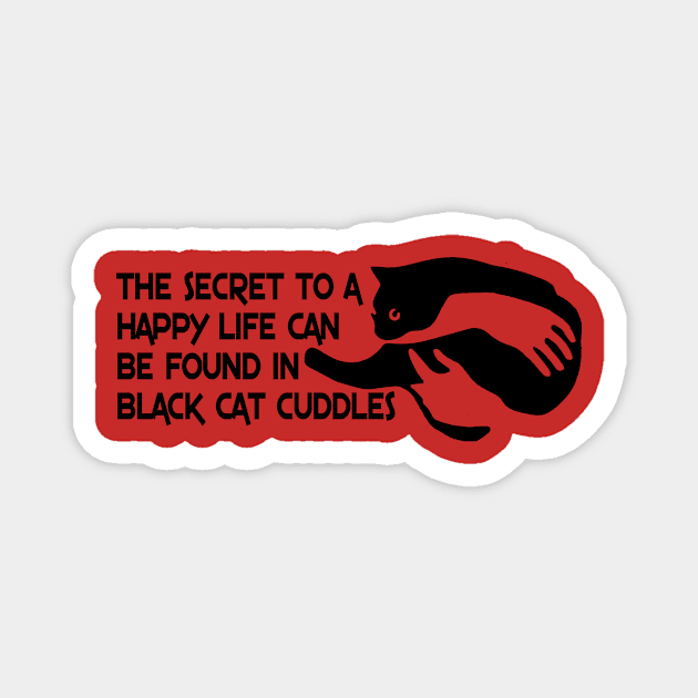 Black Cat Cuddles Magnet by BradyRain