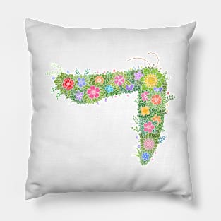 "ㄱ" Floral Letter Hangeul Pillow