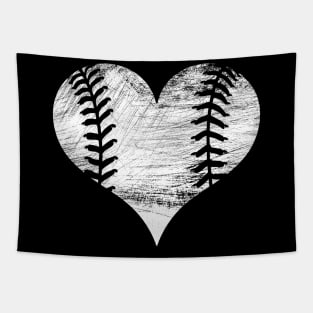 Baseball Heart Cute Graphic Tee Shirts Tapestry