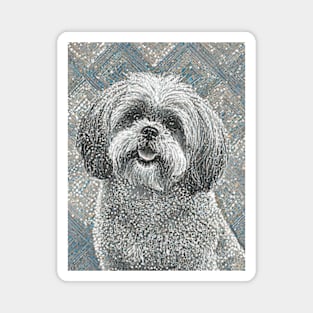 Dog Portrait - Lhasa Apso Magnet