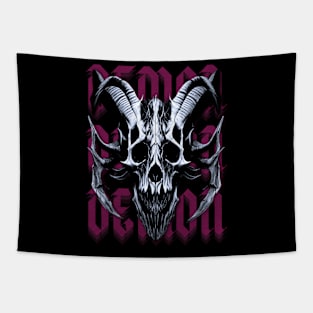 Pink Demon Skull Tapestry