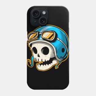 Skull in Motorcycle Helmet Phone Case