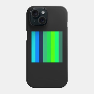 blue and green minimalist stripe pattern Phone Case