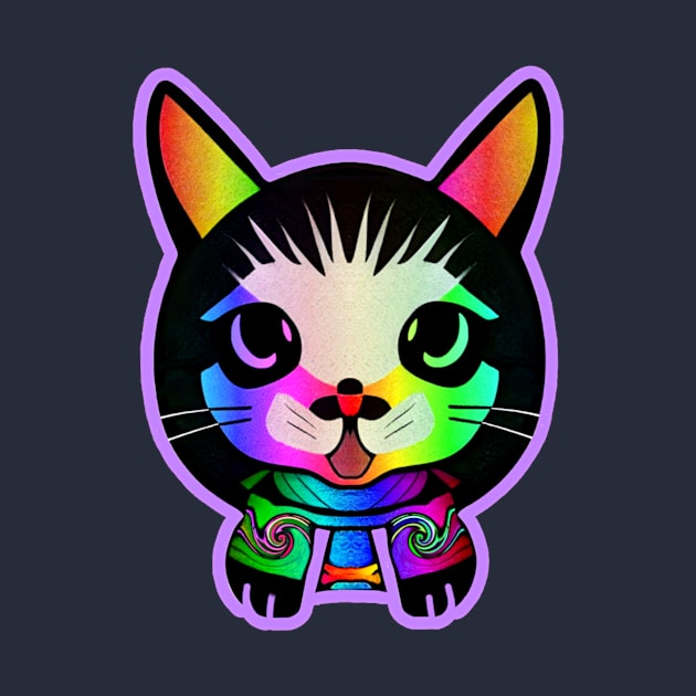 Vaporwave Kitty Samurai Neon Cat by Edongski303 Teepublic Merch