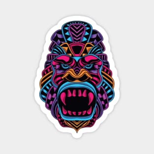 gorilla head neon Magnet