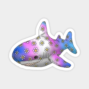 Blue, Pink, White, Pink and Blue Shark Magnet