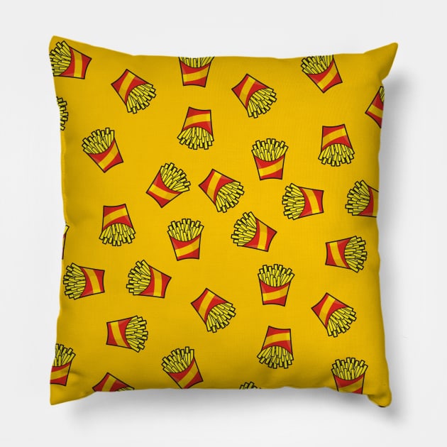 French Fries Pattern Pillow by sifis