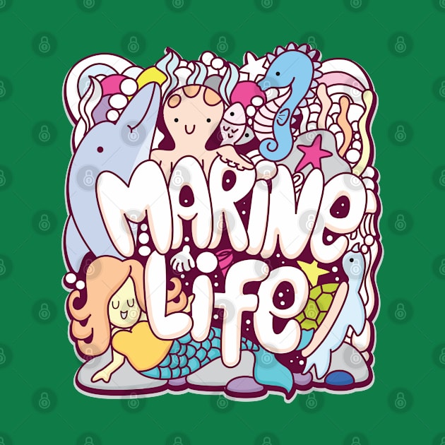 Marine life doodle by Mako Design 