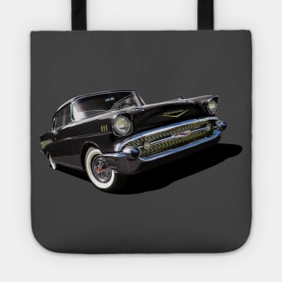 1957 chevrolet bel air in black Tote