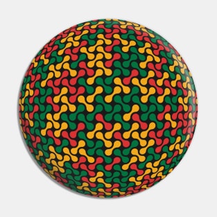 Metaballs Pattern Sphere (Rasta Colours) Pin