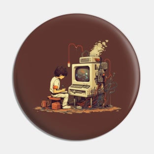 Programmer, retro computer, software developer, gift present ideas Pin