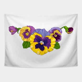 purple pansy flowers Tapestry