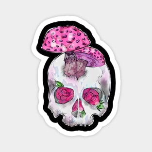 Skull and Mushrooms Magnet