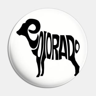 Colorado Big Horn Goat (Black) Pin