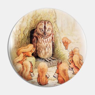 “Old Mr Brown Owl and the Squirrels” by Beatrix Potter Pin