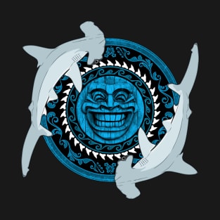 Hammerhead shark tiki totem T-Shirt