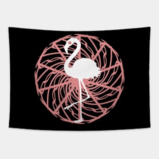 Minimalist flamingo in a pink swirl Tapestry