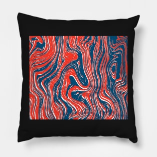 Marbled Red, White, and Blue Pillow