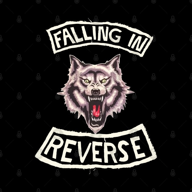 wolf scare retro vintage falling in reverse tour text white black shirt gift fans logo text by LolitaGad