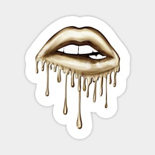 Metallic Dripping Platinum Lips Magnet