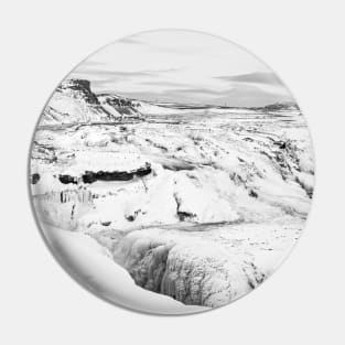 Gullfoss, Iceland B&W Pin