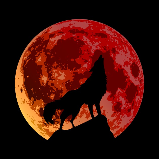 Halloween Blood Moon Wolf by InfinityTone