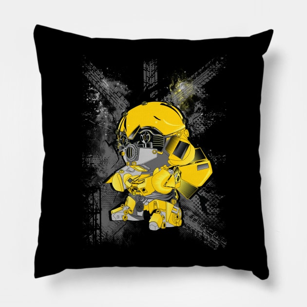 Bumblebee  transformer Pillow by Pradeep Chauhan