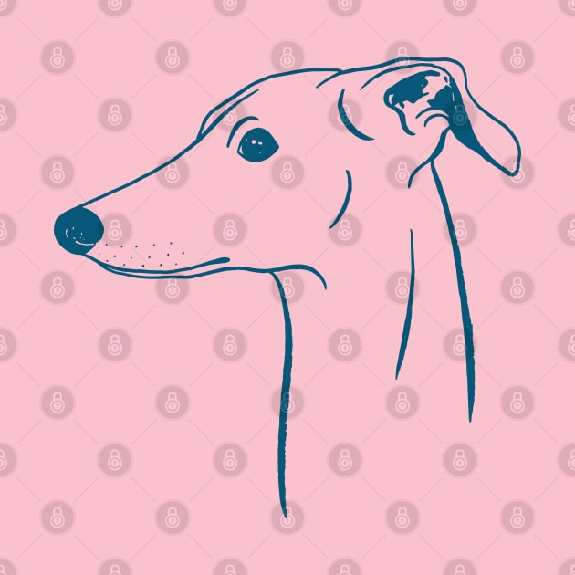 Italian Greyhound (Pink and Blue) by illucalliart