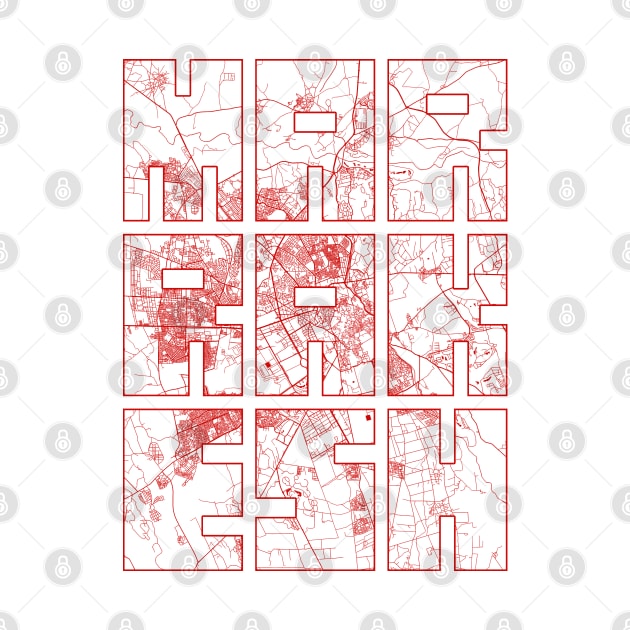 Marrakesh, Morocco City Map Typography - Oriental by deMAP Studio