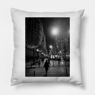 Christmas in Paris, France Pillow