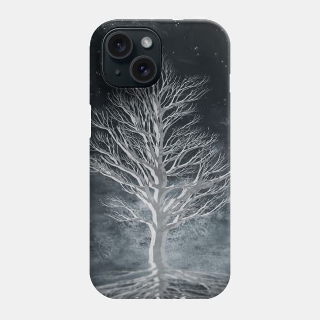 Dream Tree - Night Scene With Single Tree Phone Case by DyrkWyst