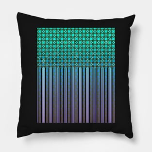 Pattern of glowing stripes and flowers with a gradient Pillow
