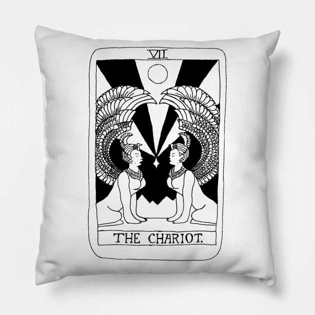 The Neverending Story Sphynx Chariot Tarot Card Pillow by kaleighdayart