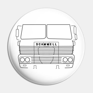 Classic 1970s Scammell Routeman lorry black outline Pin