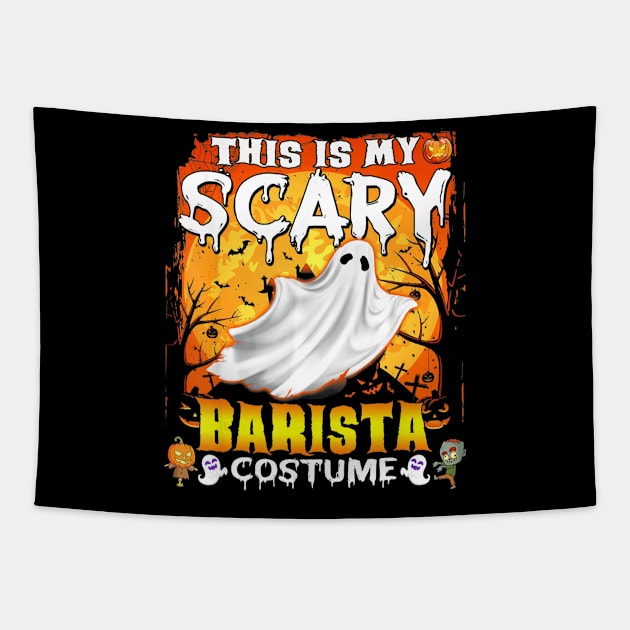 This Is My Scary Barista Costume Halloween Tapestry by schaefersialice