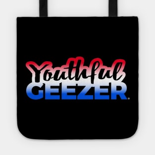 Youthful Geezer Brand Logo Red White Blue Logo Tote