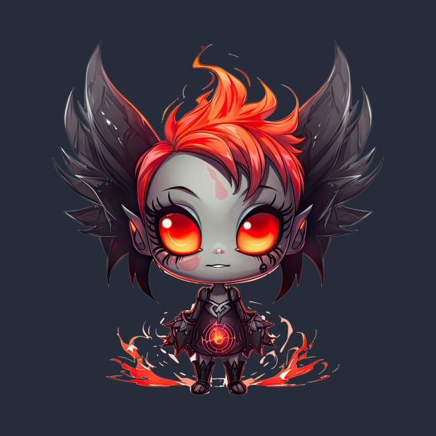 Fiery Enchantress: Adorable Dark Fairy by MerlinArt
