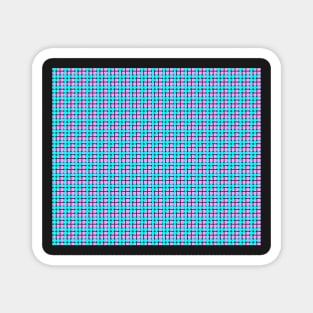 Turquoise and Pink Geometric Pattern Magnet