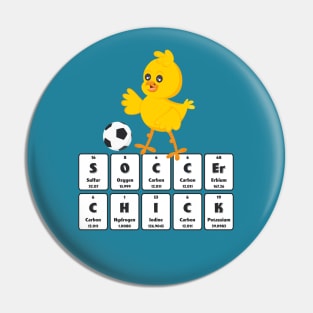 Soccer Chick science themed design Pin