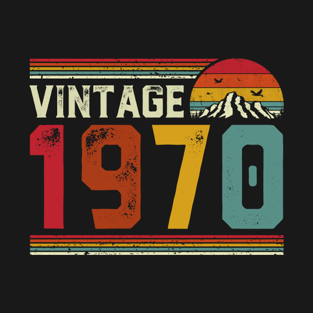 Vintage 1970 Birthday Gift Retro Style by Foatui