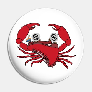 Cancer Roller Skate Crab Pin