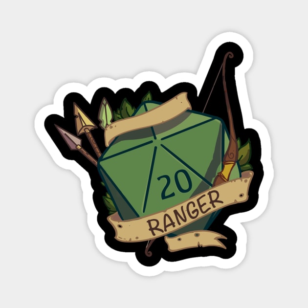 Dnd Ranger D20 dice Magnet by SpicyCookiie