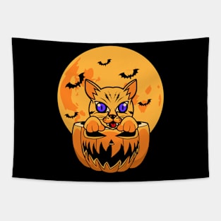 HALLOWEEN FUNNY CAT Tapestry