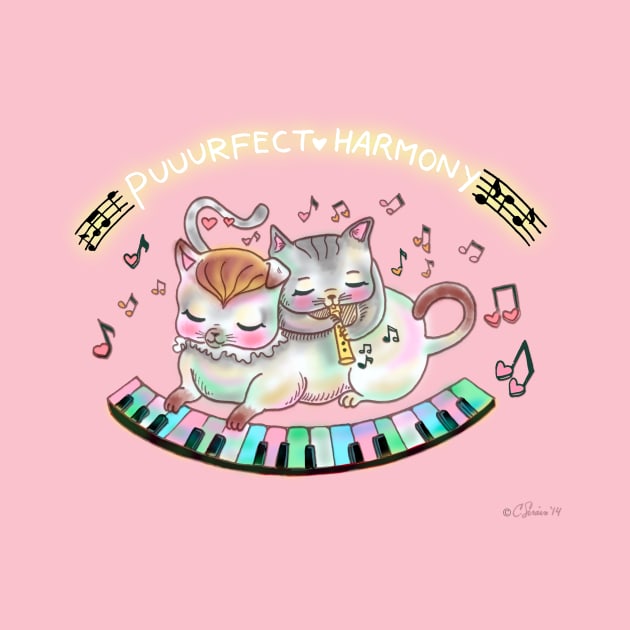 Puurfect Harmony! Cute Musical Cats 80's by Magenta Arts